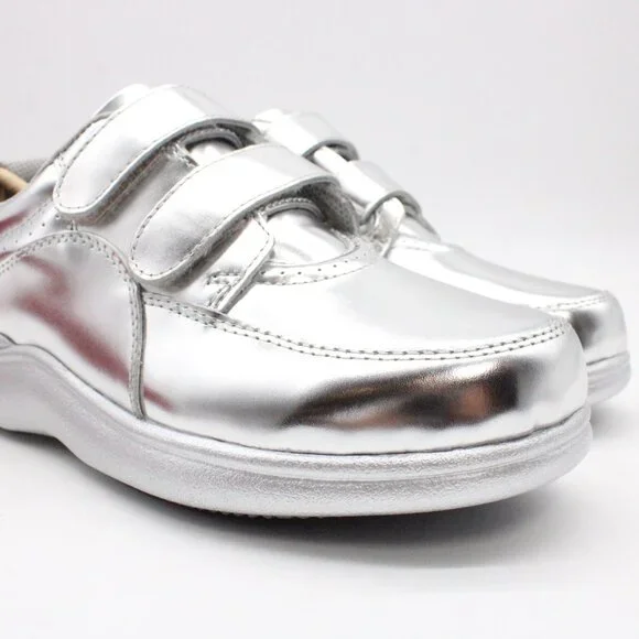Hush Puppies Shoes Womens Silver Metallic Leather Power Walker II Size 5.5 NIB - Picture 7 of 11